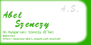 abel szenczy business card